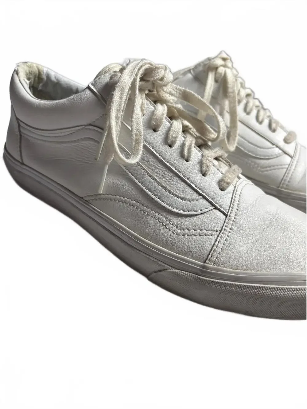 Vans White Leather Sneakers - Men's Casual Shoes